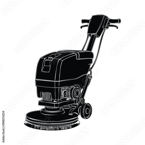 Industrial floor scrubber bundle silhouette for professional cleaning.