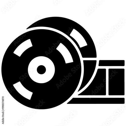 Minimal modern solid film reel vector illustration