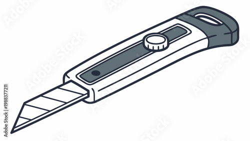 Retractable utility knife tool for construction and craft projects with hardware