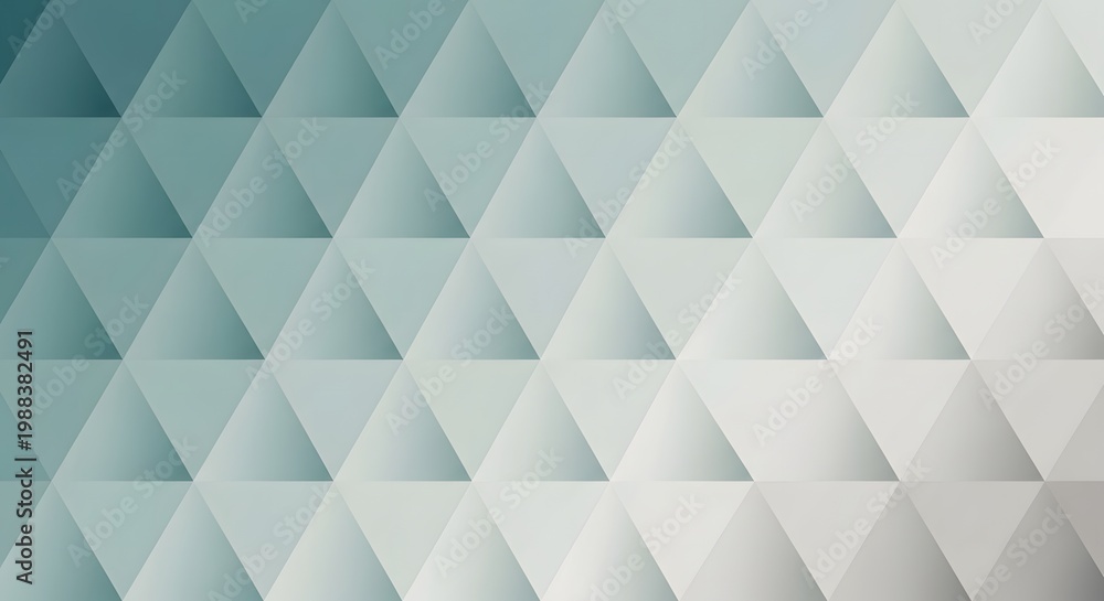 Obraz premium Geometric abstract background with a gradient of teal and white triangular patterns.