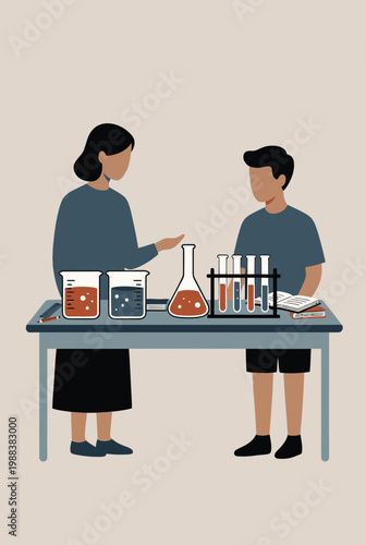 Students Conducting Science Experiments in Educational Laboratory Setting