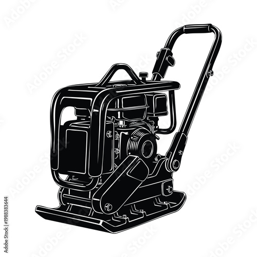 Set bundle silhouette of construction and industrial machines including compactor.