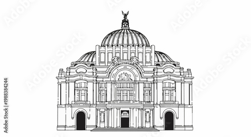 Ornate domed structure with detailed facade and statues