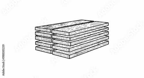 Stack of rough lumber with visible wood grain lines