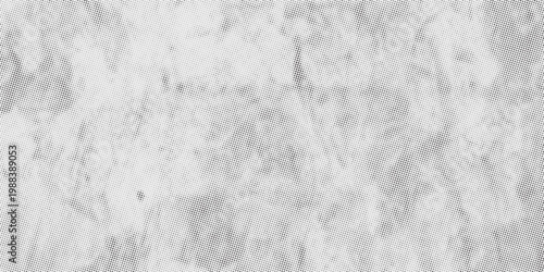 Black and White Halftone Grunge Texture Background with Distressed Dot Pattern. Vector Illustration