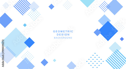 様々な四角形で組み合わせた幾何学的な背景素材