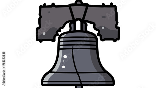 Stylized Liberty Bell illustration with thick black outlines