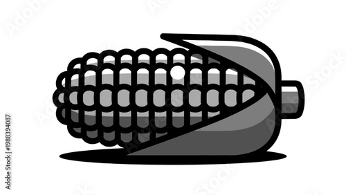 Stylized illustration of a single ear of corn