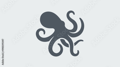 Octopus silhouette graphic design element.