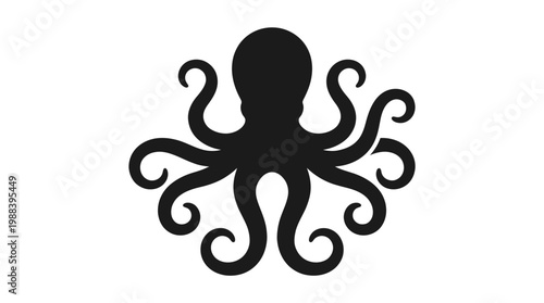 Black silhouette of an octopus.