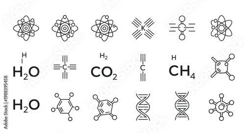 Collection of chemical formulas and molecular structures.