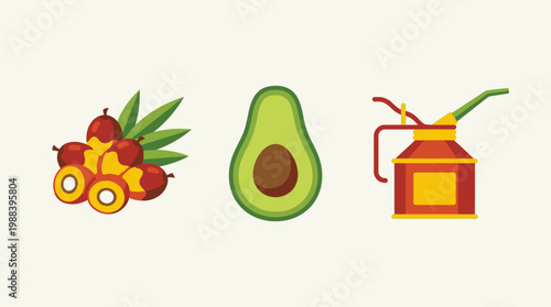 Fresh fruits and healthy food ingredients.