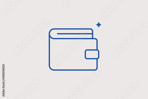 Pocket wallet symbol line icon for digital payment storage and financial personal management. Secure Vector Illustration for e-commerce checkout pages and banking app interfaces.