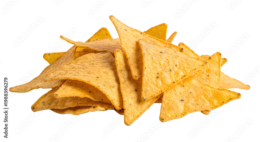 Naklejka premium Crispy ridged potato chips pile on transparent background.
