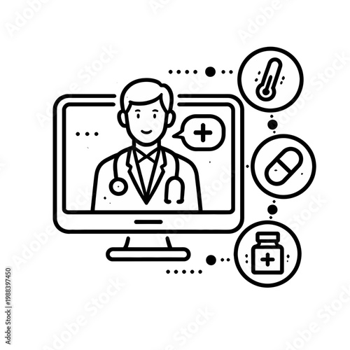 Modern telemedicine concept illustrating virtual doctor consultations, remote healthcare services, online medical advice, and digital prescriptions for convenient patient care