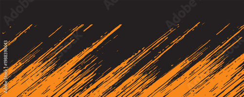 orange black brush Car sticker wrap pattern banner abstract sporty lines black orange color combination grunge brush modern pattern racing motorsport design.vector illustration.