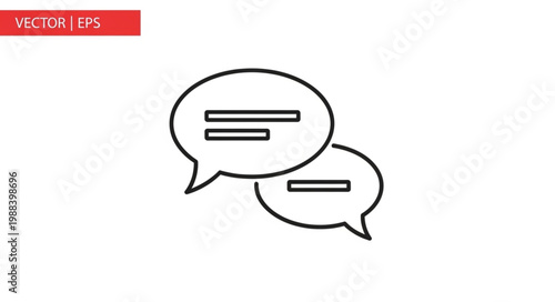 Two speech bubbles with lines indicating conversation.