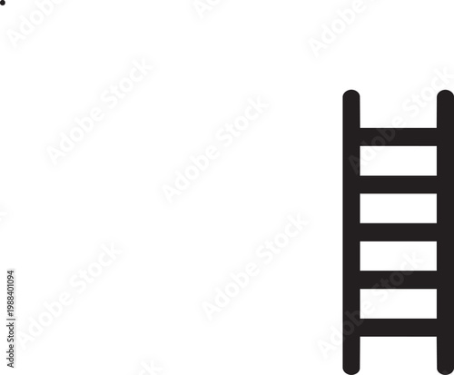 A simple black ladder icon on a white background