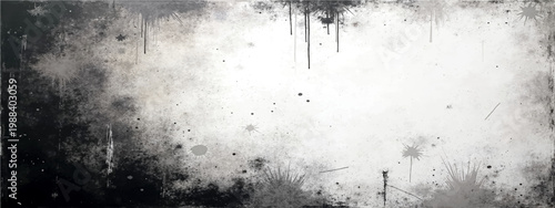 Grunge texture backdrop with aged wall and ink stains and gritty distress paint and abstract splatters and dramatic monochrome design and vintage effect with black and white concept.