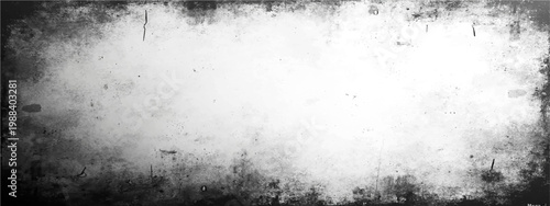 Aged and distressed rectangular frame texture, grunge style, monochrome, rough edges and artistic worn aesthetic.