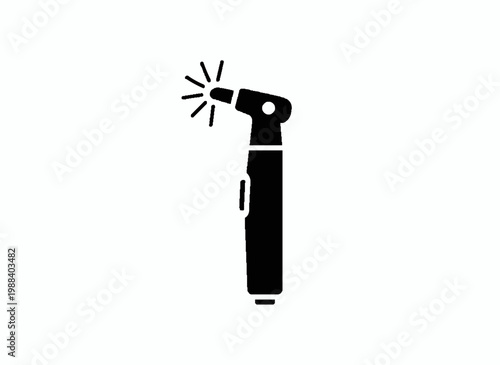 Dental Examination Tool: A minimalist depiction of a shining otoscope, symbolizing precision in dental or medical examination, highlighting the vital role of diagnostics in healthcare.