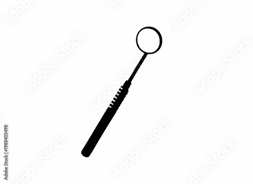 Dental Tool Silhouette: A close-up, minimalist rendering of a dental tool, showcasing the sleek design and essential function in a stark silhouette.