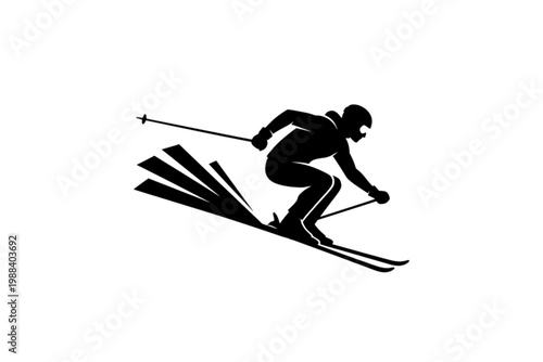 Speed and Grace: An emblem of a skier carving through the snow, embodying speed, precision, and the exhilarating spirit of winter sports.