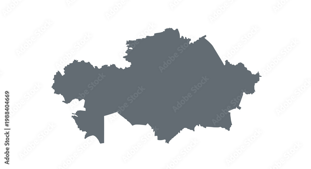 Fototapeta premium A dark abstract shape resembling a landmass or island set against a white background high quality