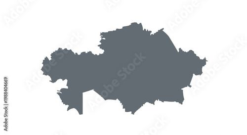 A dark abstract shape resembling a landmass or island set against a white background high quality