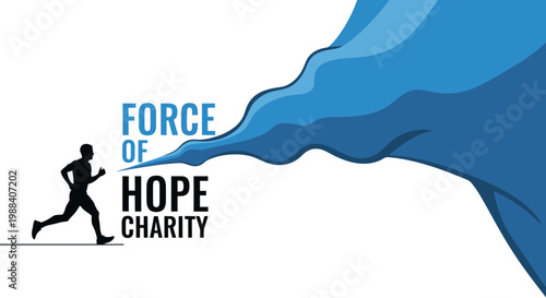 Running Towards Hope, A Dynamic Illustration Showcasing Charity And Community Support