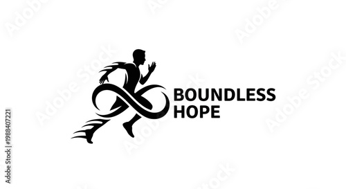 Running Towards Infinity and Hope: A Silhouette Depicting Boundless Potential forever