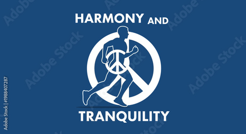 Running Towards Peace Embodied In A Symbol Of Harmony And Tranquility, A Calm Concept