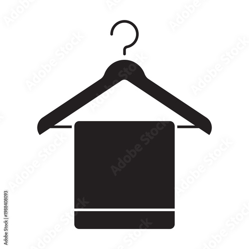 Towel hanging on rack icon glyph