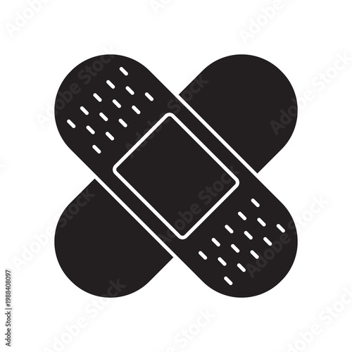 Crossed adhesive bandages icon glyph