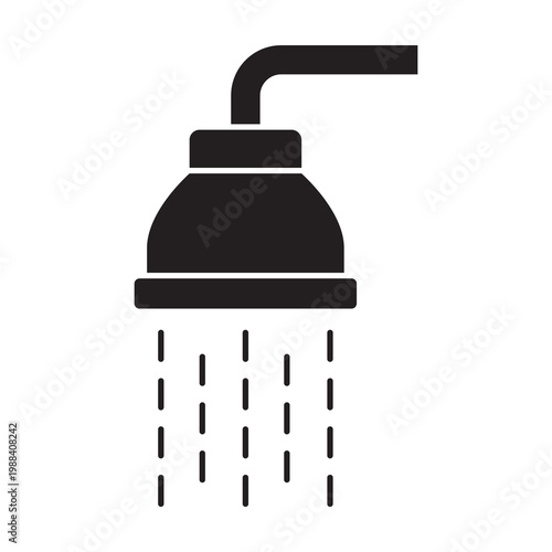 Shower head spraying water icon glyph