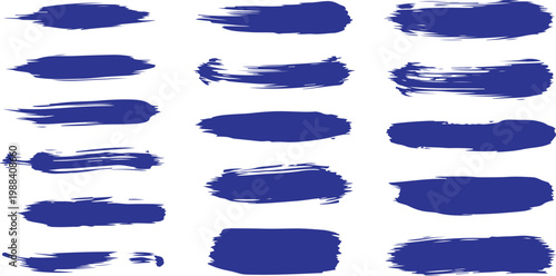 A collection of textured blue paint strokes and dry brush smears.