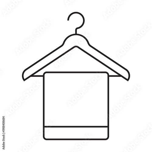 Towel hanging on rack icon outline