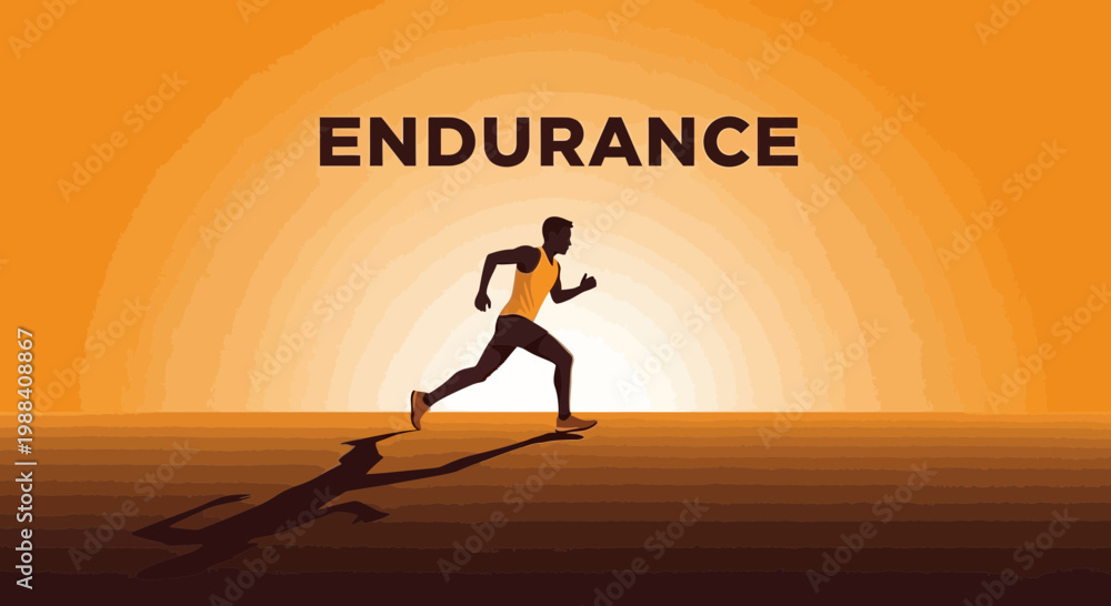 Obraz premium Silhouette Of A Runner Demonstrating Endurance Against Backdrop Of A Sunrise Or Sunset