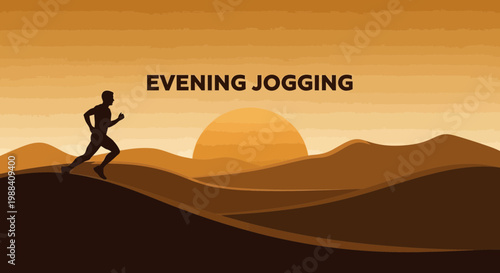 Silhouette Of A Runner Enjoying Evening Jogging During Sunset For Fitness Goals
