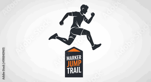 Silhouette Of Athlete Jumping Over An Obstacle, Focused On Forward Movement And Activity