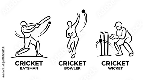 Cricket Action - Batsman, Bowler, and Wicket Keeper in Play.