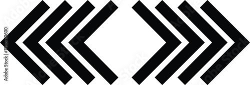 Black chevron arrows pointing right isolated on white background. High quality black chevron arrows pointing right isolated on transparent background.