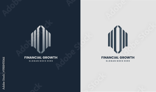 Financial Growth Logo Template with Slogan Placeholder Design