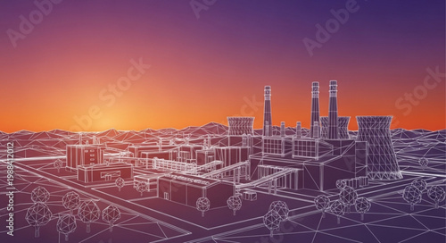 Modern Cityscape at Sunset with Unique Architecture.