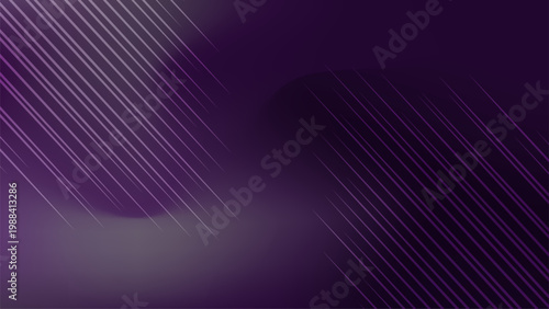 Abstract purple gradient background with diagonal light streak lines for modern dark elegant backdrop and luxury presentation