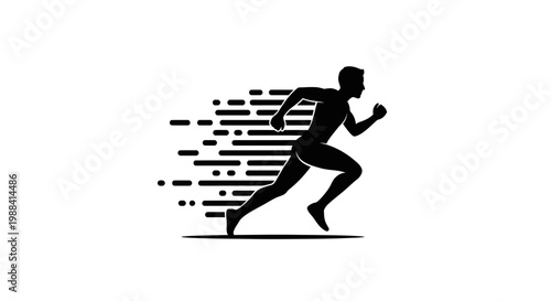 Silhouette Of Runner Demonstrating Speed, Motion, And The Pursuit Of Acceleration In Action