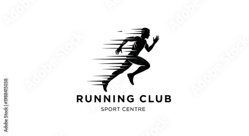 Silhouette Of Speeding Runner Used For Running Club Logo And Sport Activities Graphics