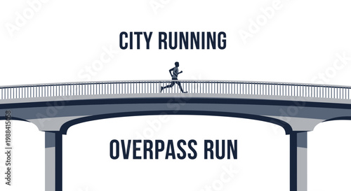 Silhouette Of The Runner On The Bridge, Exercise, Healthy Lifestyle, And Urban Environment