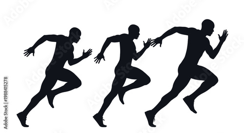 Silhouette Run Sequence: Dynamism, Movement, and Energetic Athleticism Concept Illustration