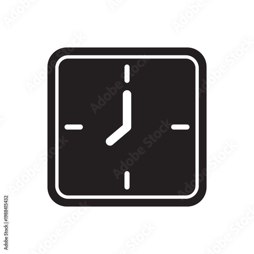 Square Wall Clock Solid Icon
